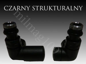 Zestaw zaworów grzejnikowych VISION lewy CZARNY MAT STRUKTURALNY