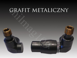 Zestaw zaworów grzejnikowych termostatycznych LUX prawy GRAFIT