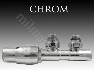 Zestaw zaworów grzejnikowych termostatycznych TWINS lewy CHROM