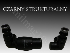 Zestaw zaworów grzejnikowych termostatycznych VISION lewy  CZARNY MAT STRUKTURALNY
