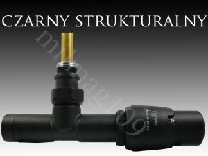 Zawór termostatyczny kątowy z rurką zanurzeniową UNICO prawy CZARNY MAT STR.