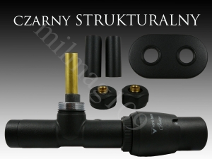 Zawór termostatyczny kątowy z rurką zanurzeniową UNICO All In One  czarny mat str. prawy