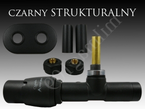 Zawór termostatyczny kątowy z rurką zanurzeniową UNICO All In One  czarny mat str. lewy