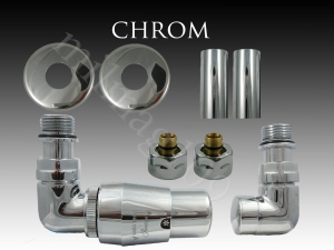 Zestaw zaworów grzejnikowych termostatycznych VISION All In One lewy CHROM 