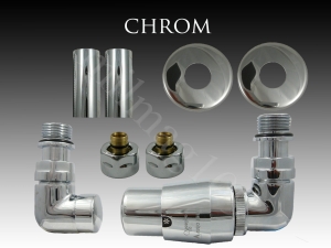 Zestaw zaworów grzejnikowych termostatycznych VISION All In One prawy CHROM  