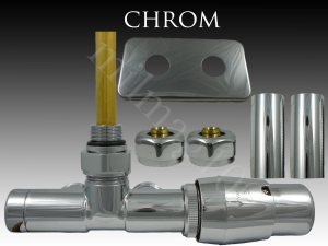 Zawór termostatyczny kątowy z rurką zanurzeniową UNICO All In One  prawy CHROM