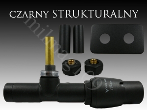 Zawór termostatyczny kątowy z rurką zanurzeniową UNICO All In One  prawy  CZARNY MAT STR.