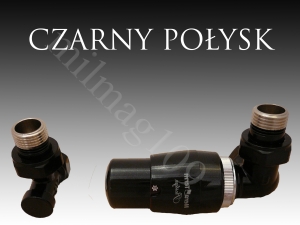 Zestaw zaworów grzejnikowych termostatycznych MASTER  prawy  CZARNY POŁYSK